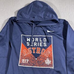 Majestic Sweatshirt Mens‎ XXL Houston Astros World Series 2017 Hoodie Blue NWOT